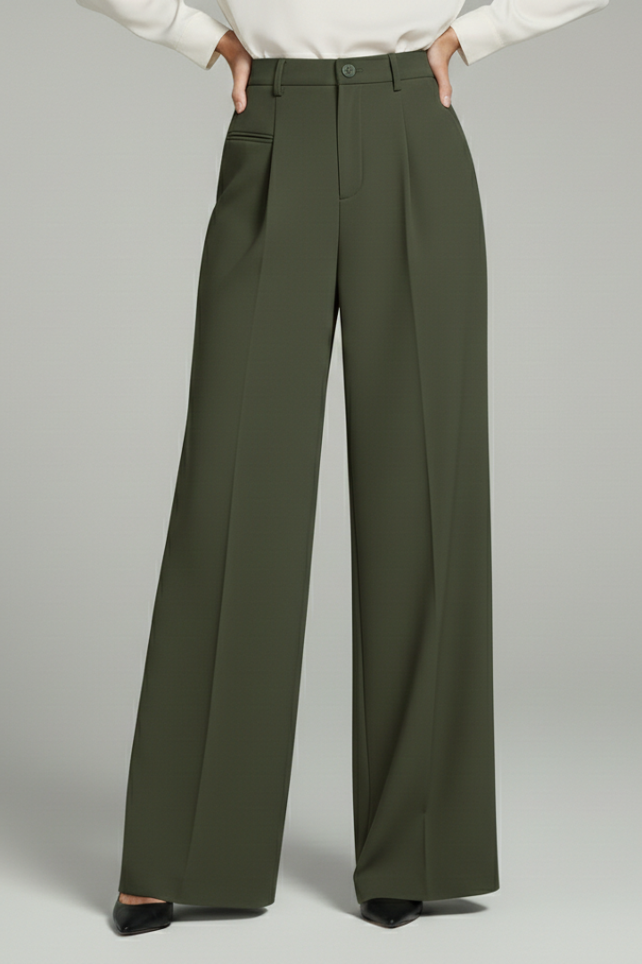 Quinn | Women's Pleated Wide Leg Palazzo Trousers