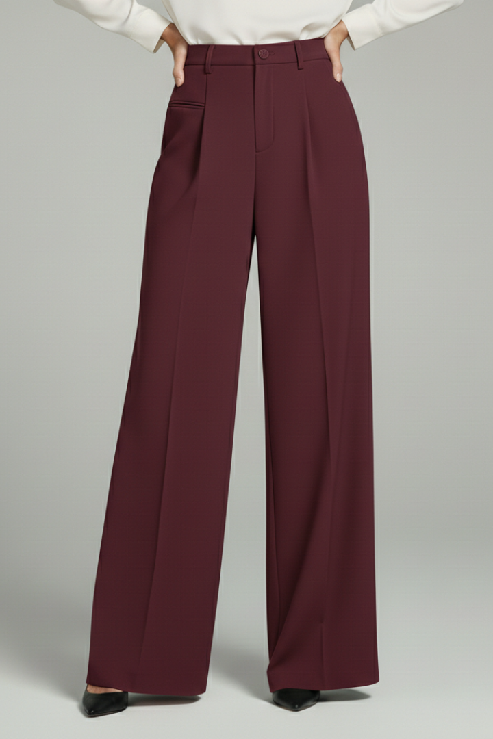 Quinn | Women's Pleated Wide Leg Palazzo Trousers