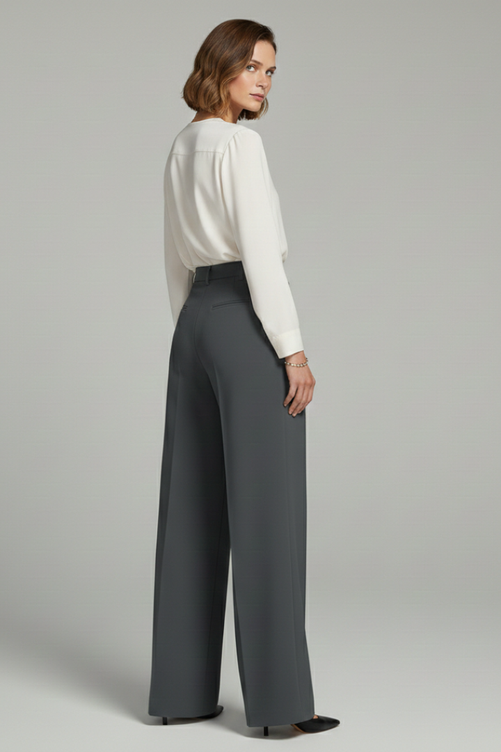 Quinn | Women's Pleated Wide Leg Palazzo Trousers
