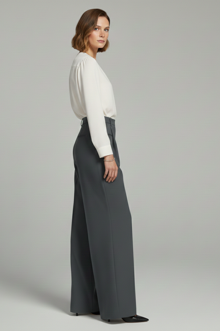 Quinn | Women's Pleated Wide Leg Palazzo Trousers