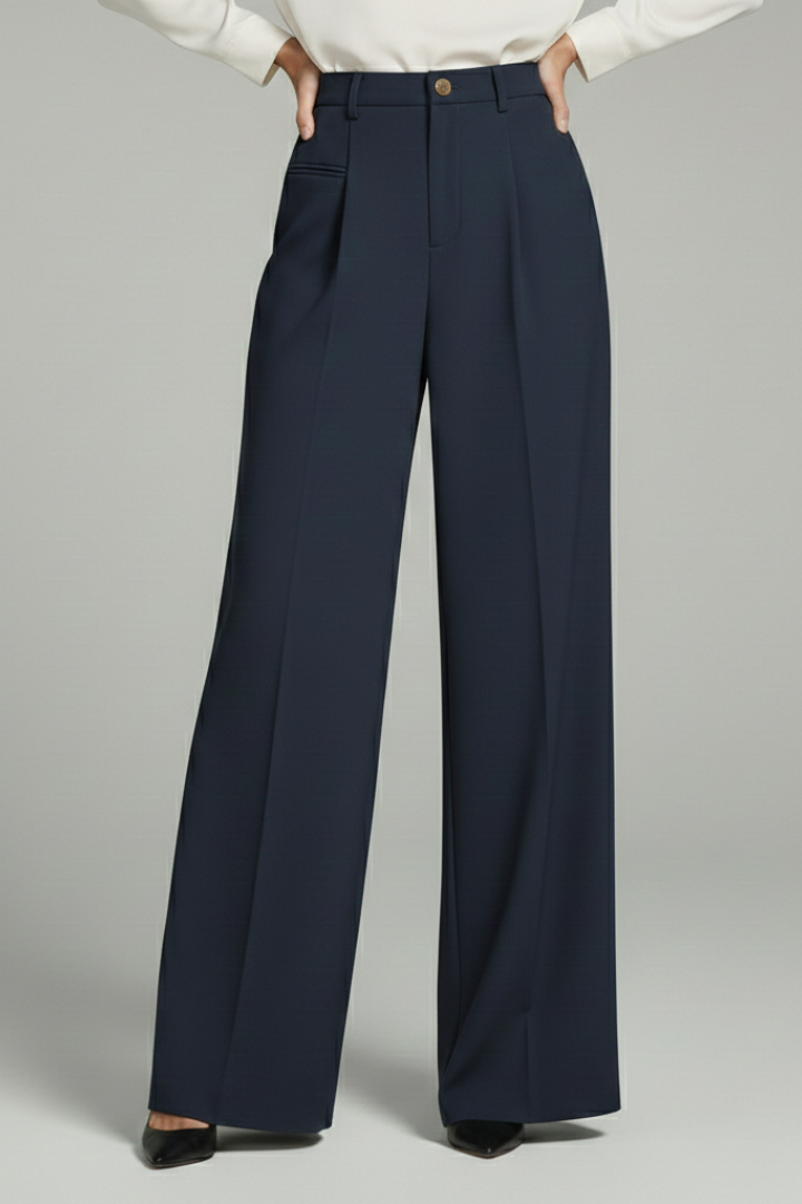 Quinn | Women's Pleated Wide Leg Palazzo Trousers
