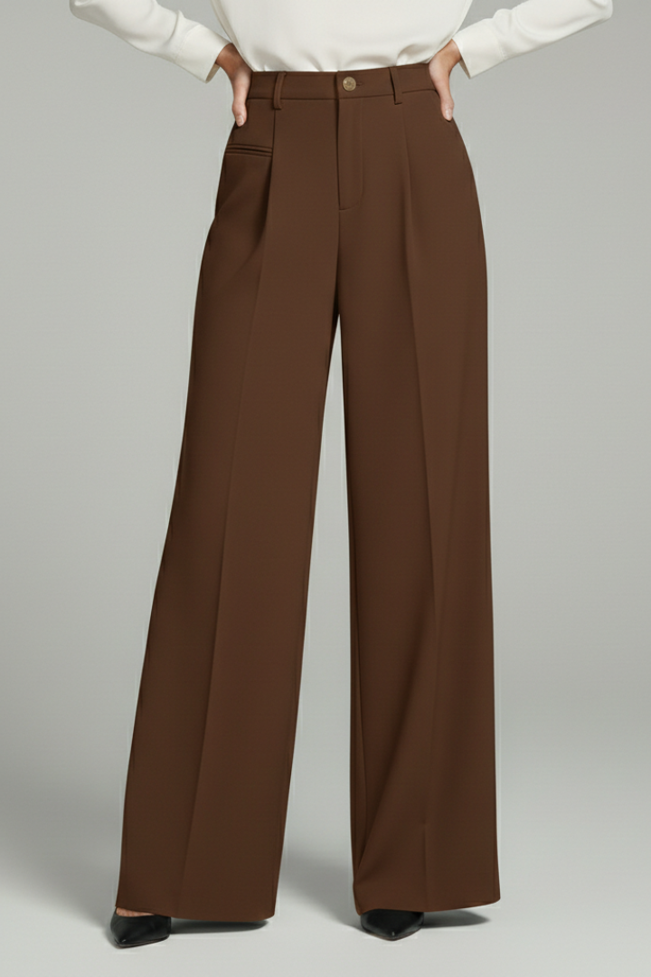 Quinn | Women's Pleated Wide Leg Palazzo Trousers