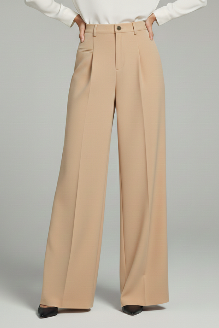 Quinn | Women's Pleated Wide Leg Palazzo Trousers