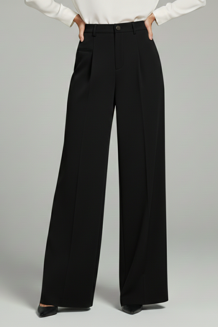 Quinn | Women's Pleated Wide Leg Palazzo Trousers