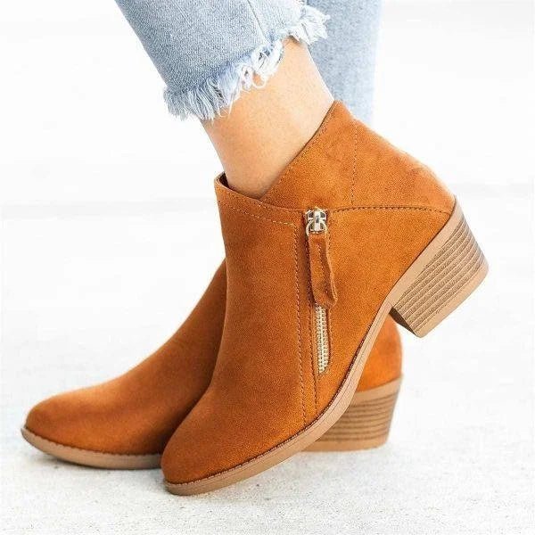 Honoria | Women's Side-Zip Block Heel Ankle Boots