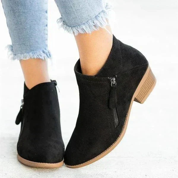 Honoria | Women's Side-Zip Block Heel Ankle Boots