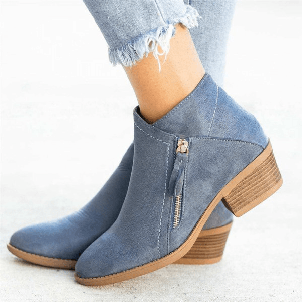 Honoria | Women's Side-Zip Block Heel Ankle Boots
