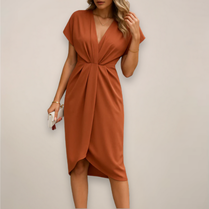 Tabitha | Women's Elegant Wrap V-Neck Midi Dress