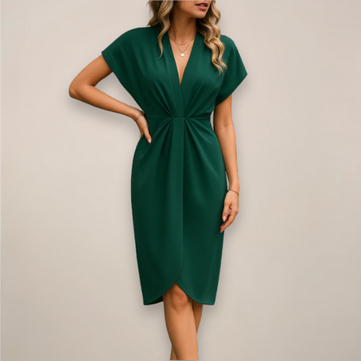 Tabitha | Women's Elegant Wrap V-Neck Midi Dress