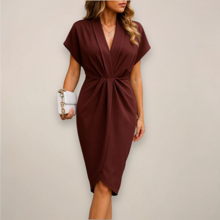 Tabitha | Women's Elegant Wrap V-Neck Midi Dress