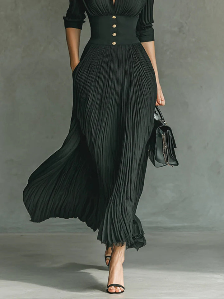Tatienne | Women's Elegant Pleated Maxi Wedding Guest Dress