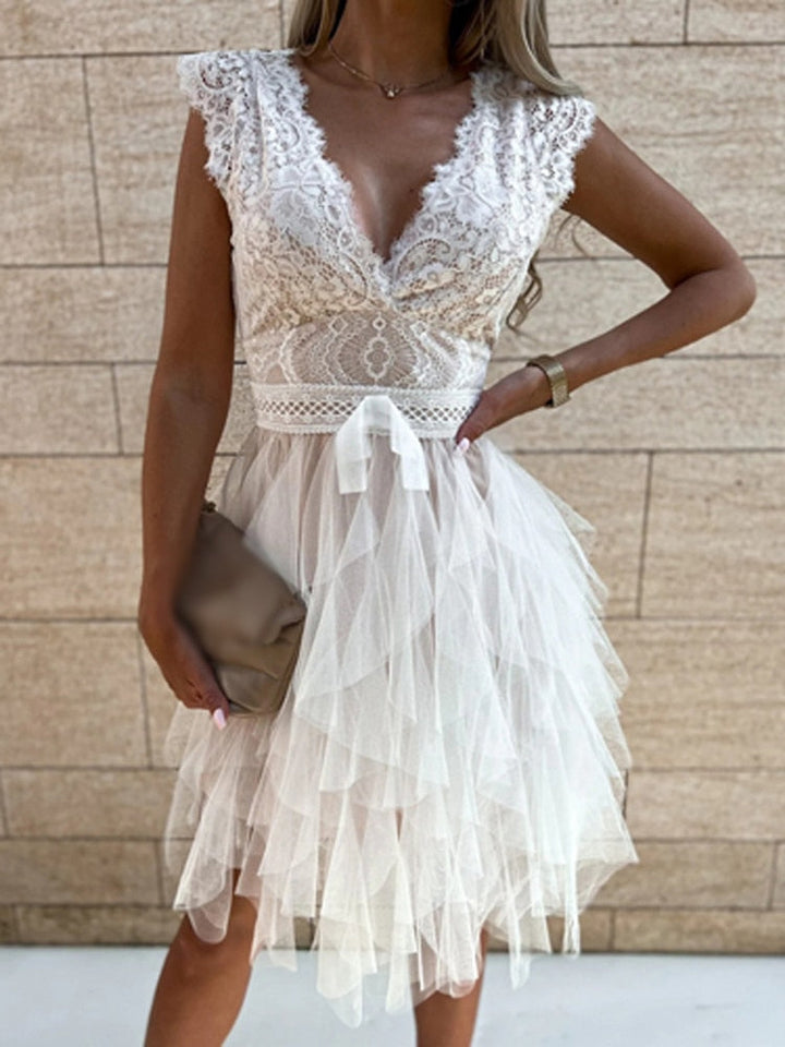 Zyneth | Women's Lace Ruffle Summer Dress