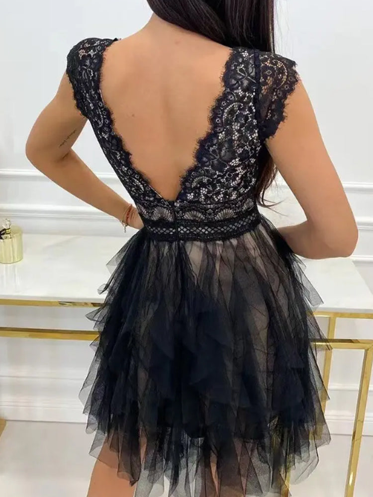 Zyneth | Women's Lace Ruffle Summer Dress