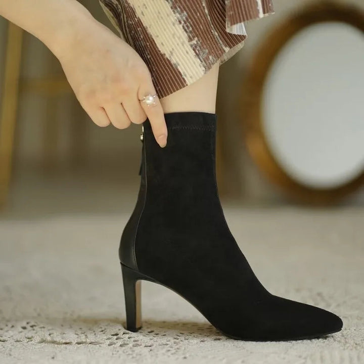 Dolores | Women's Elegant Pointed Toe Heeled Ankle Boots