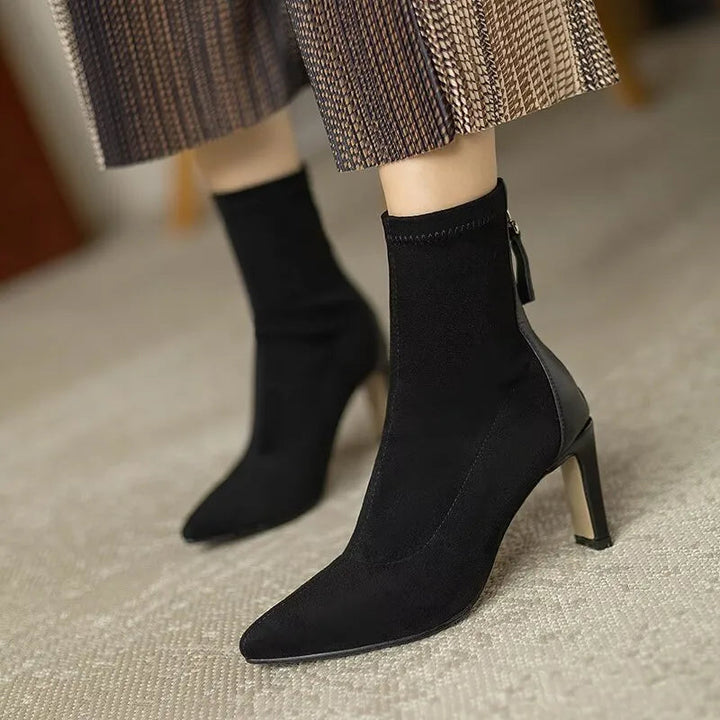 Dolores | Women's Elegant Pointed Toe Heeled Ankle Boots