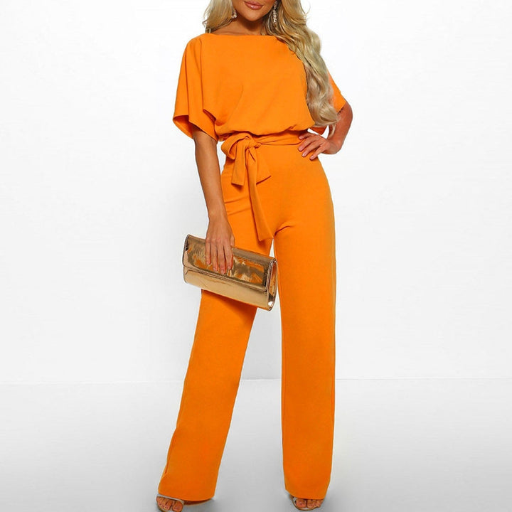 Ylva | Women's Elegant Belted Wide Leg Jumpsuit