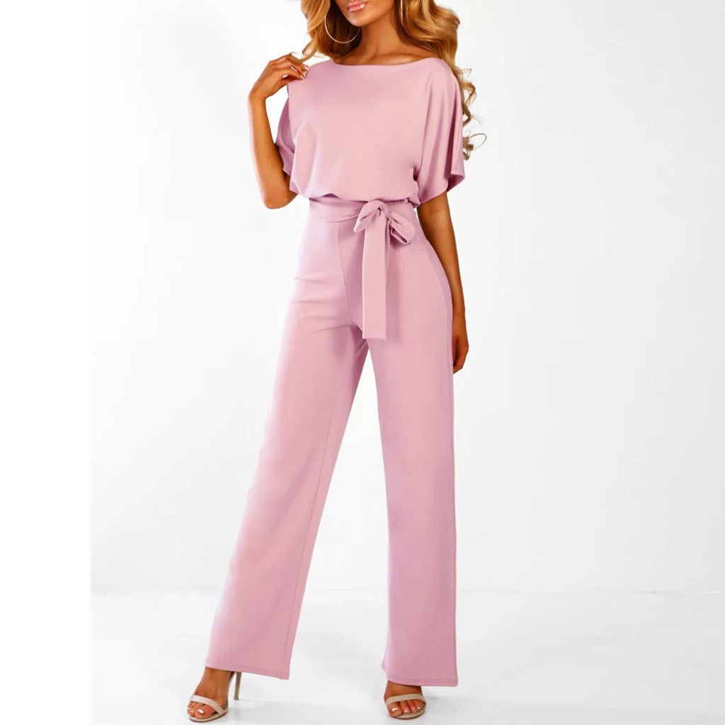 Ylva | Women's Elegant Belted Wide Leg Jumpsuit