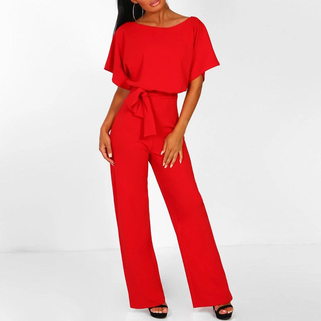 Ylva | Women's Elegant Belted Wide Leg Jumpsuit