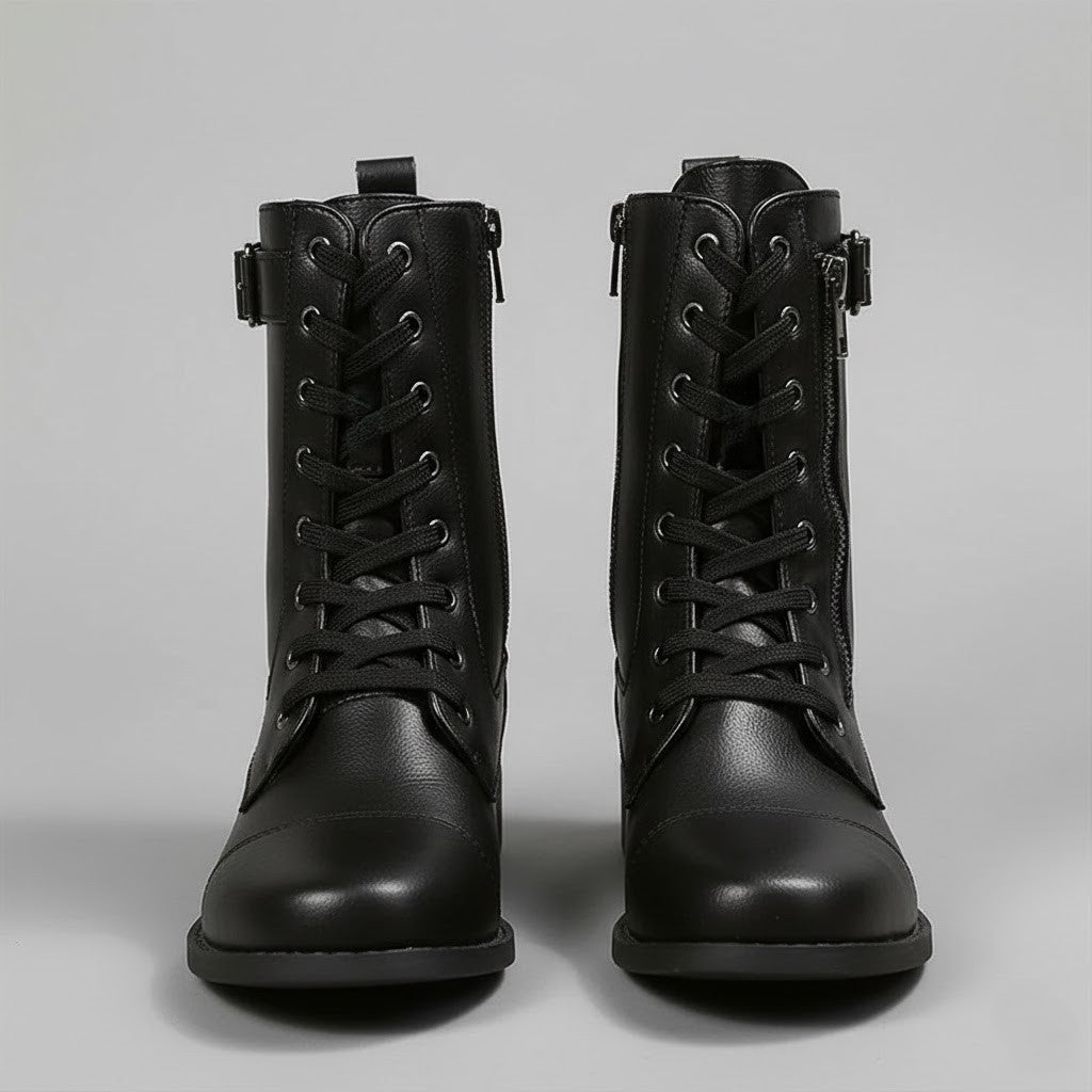 Faerelle | Women's Lace-Up Side Zip Ankle Boots