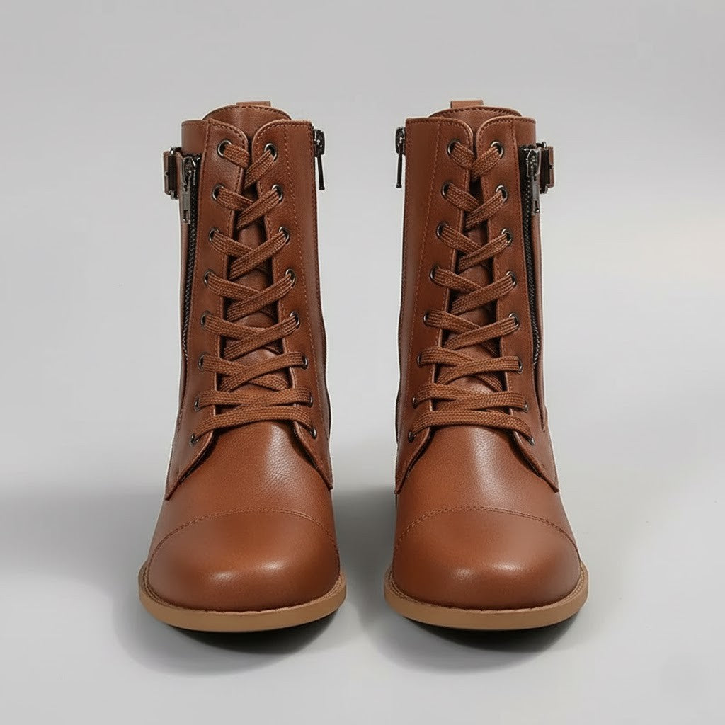 Faerelle | Women's Lace-Up Side Zip Ankle Boots