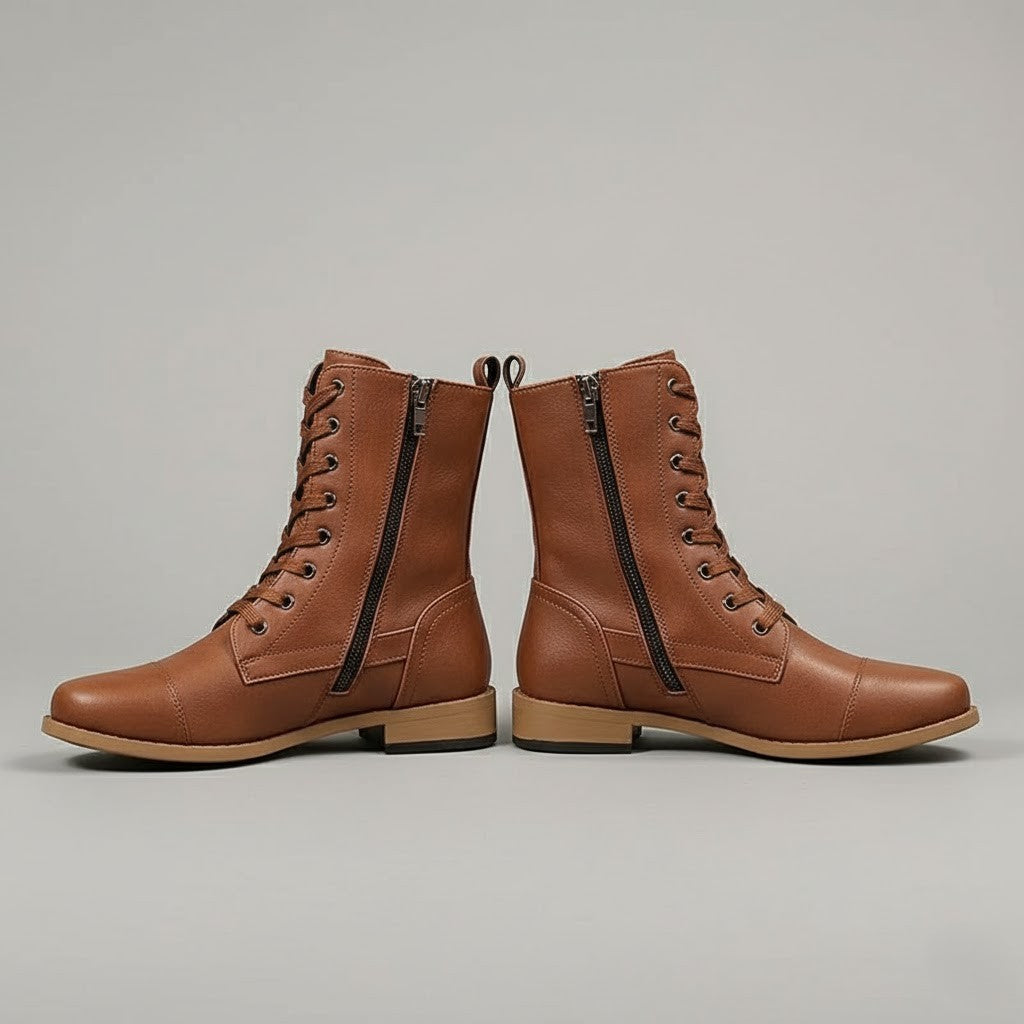 Faerelle | Women's Lace-Up Side Zip Ankle Boots