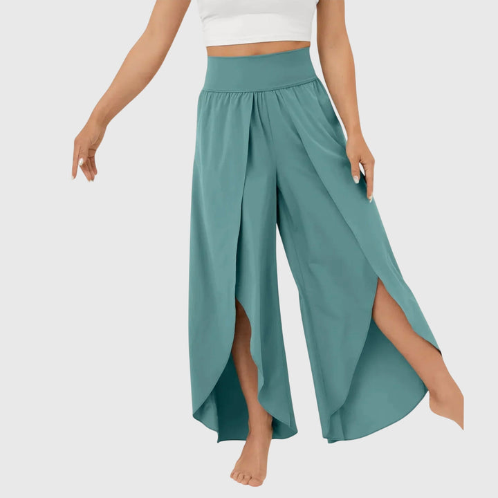 Harielle | Women's Flowy Wide Leg Split Hem Pants