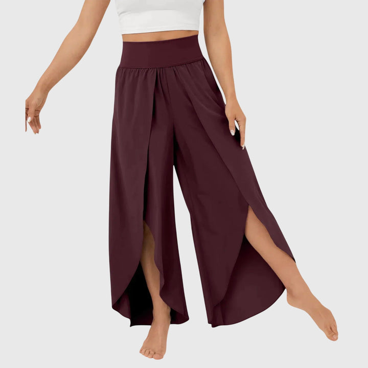 Harielle | Women's Flowy Wide Leg Split Hem Pants