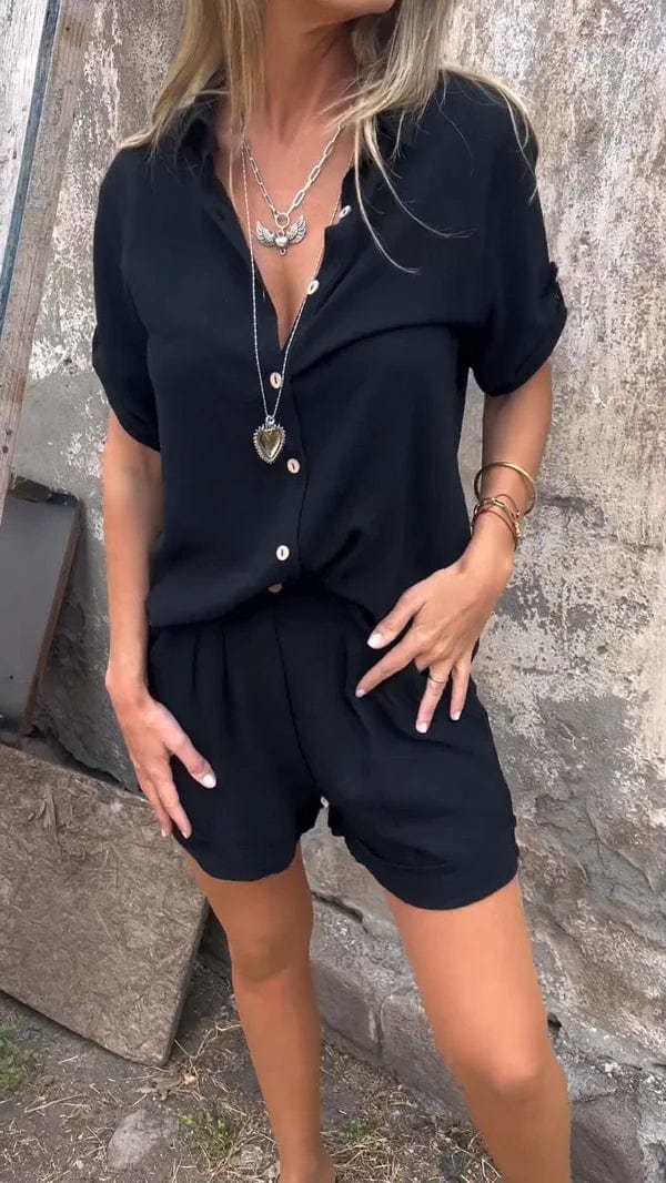 Zola | Women's Casual Button-Up Shorts Set