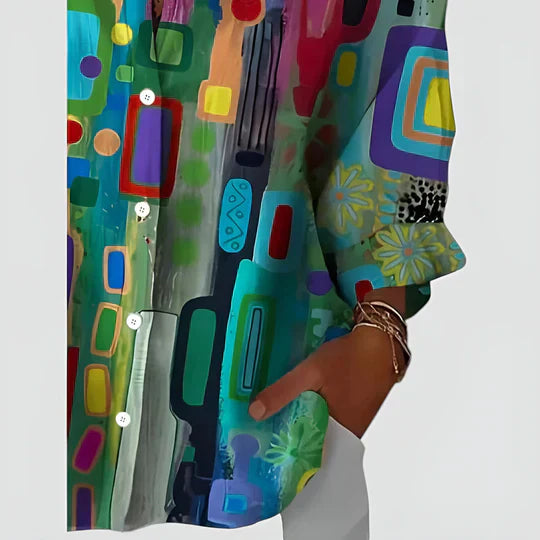 Beatrix | Women's Casual Printed Button-Up Shirt
