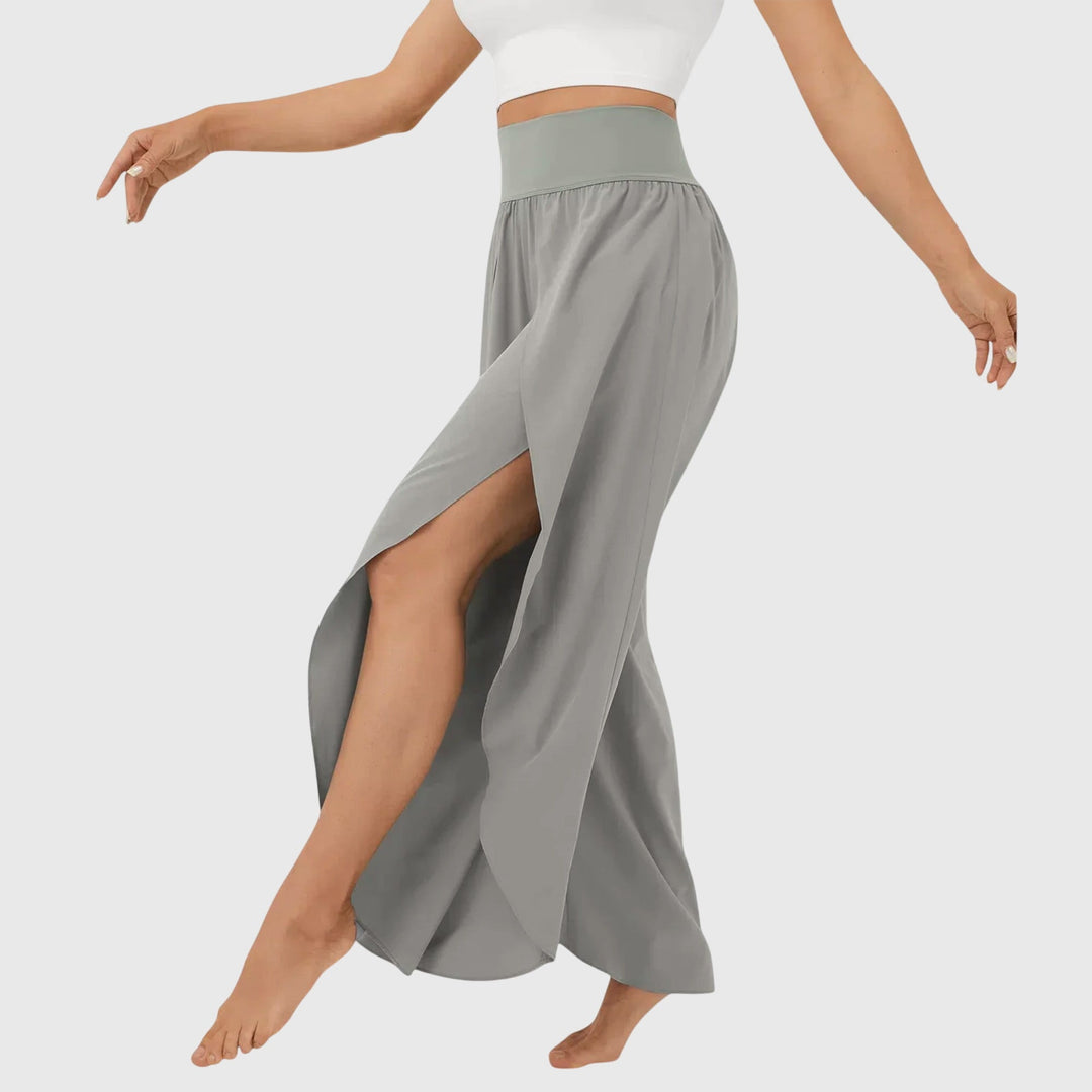 Harielle | Women's Flowy Wide Leg Split Hem Pants