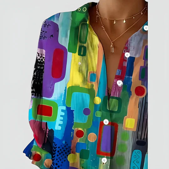 Beatrix | Women's Casual Printed Button-Up Shirt
