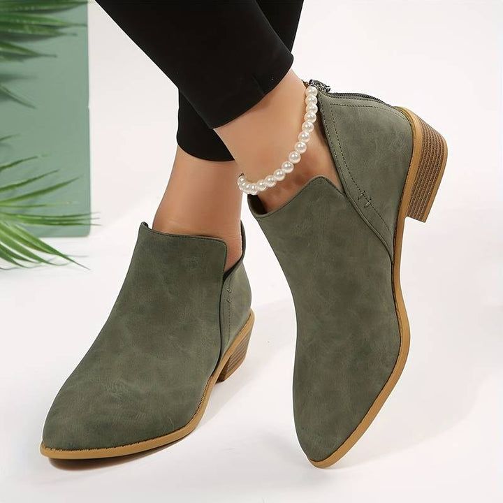 Juniper | Women's Pointed-Toe V-Cut Ankle Boots