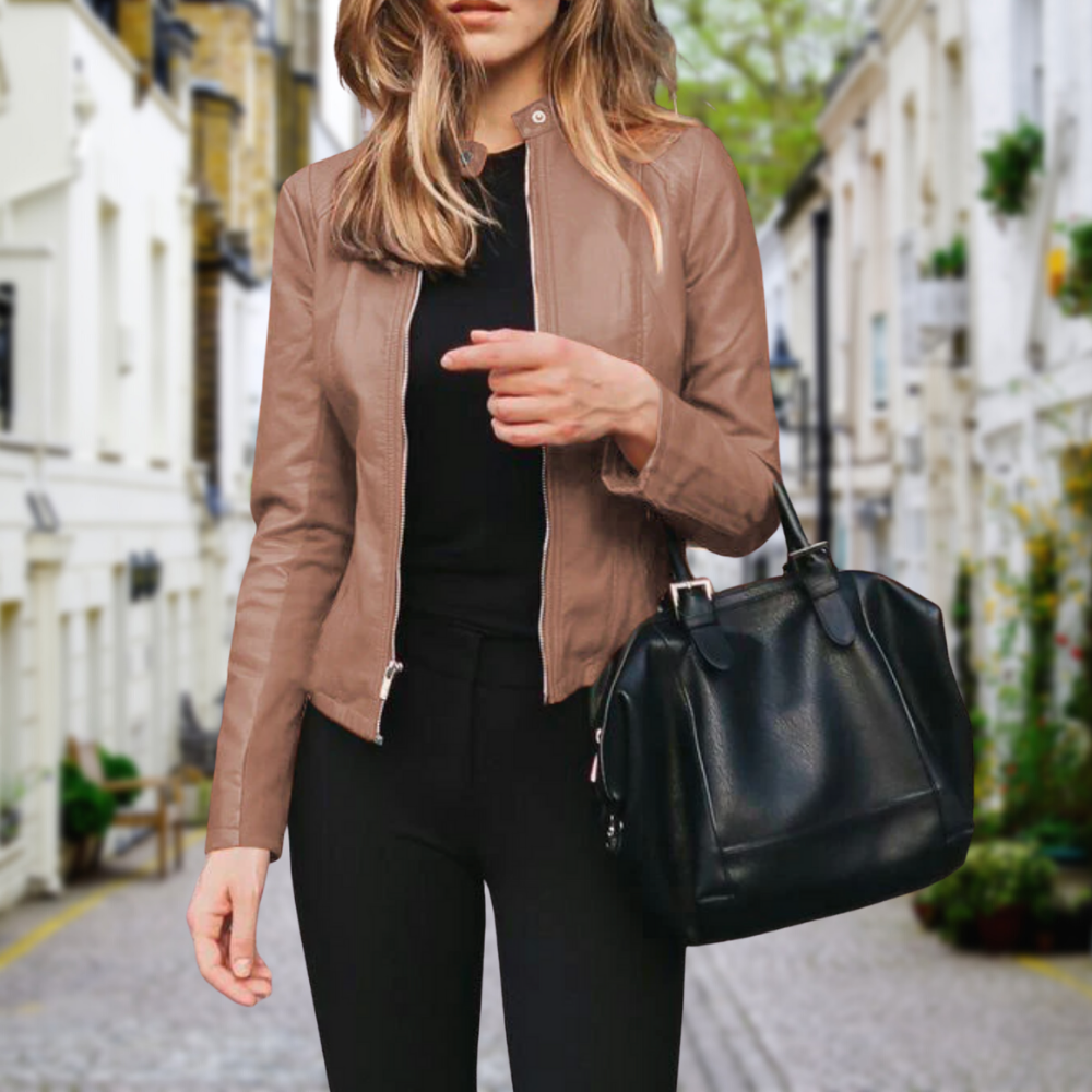 Calindra | Women's Elegant Zippered Biker Jacket