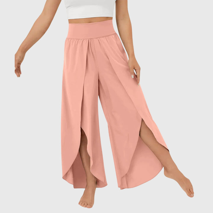 Harielle | Women's Flowy Wide Leg Split Hem Pants