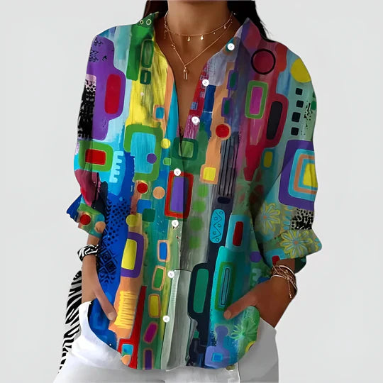 Beatrix | Women's Casual Printed Button-Up Shirt