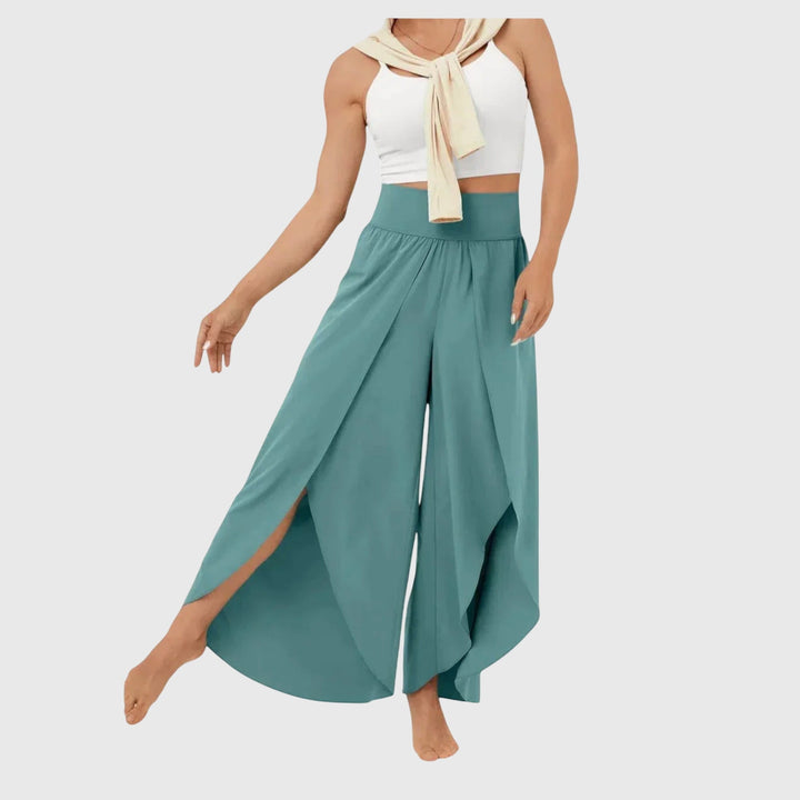Harielle | Women's Flowy Wide Leg Split Hem Pants