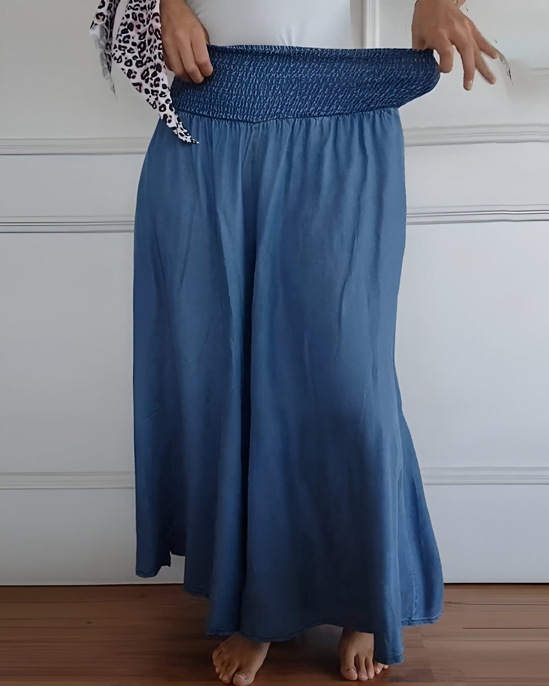 Odette | Women's Smocked Elastic-Waist Wide-Leg Pants