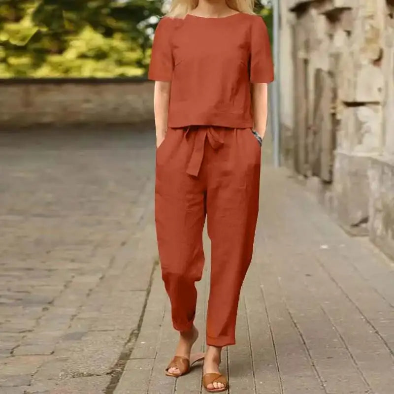 Seraphina | Women's Casual Tie Waist Two-Piece Jumpsuit