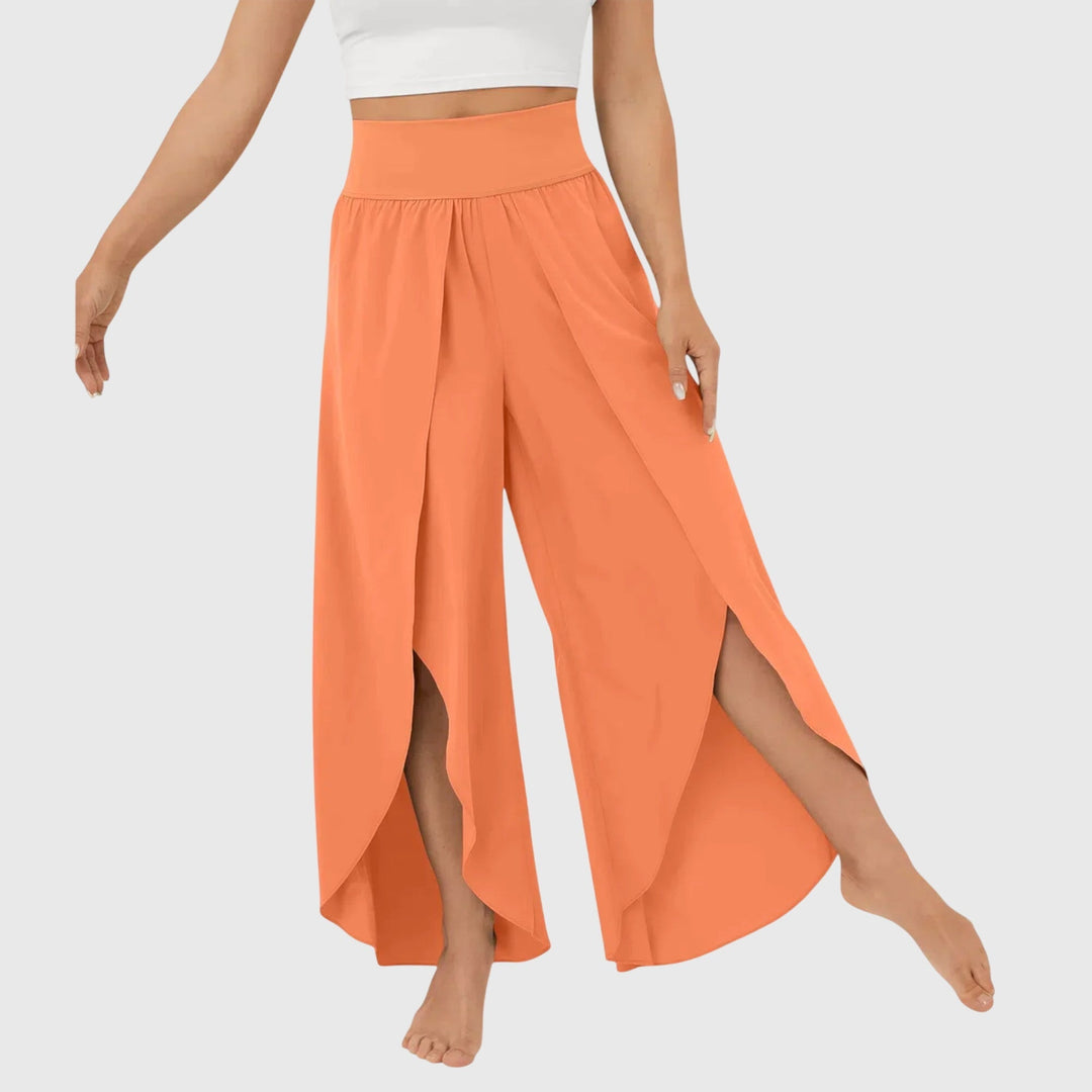Harielle | Women's Flowy Wide Leg Split Hem Pants