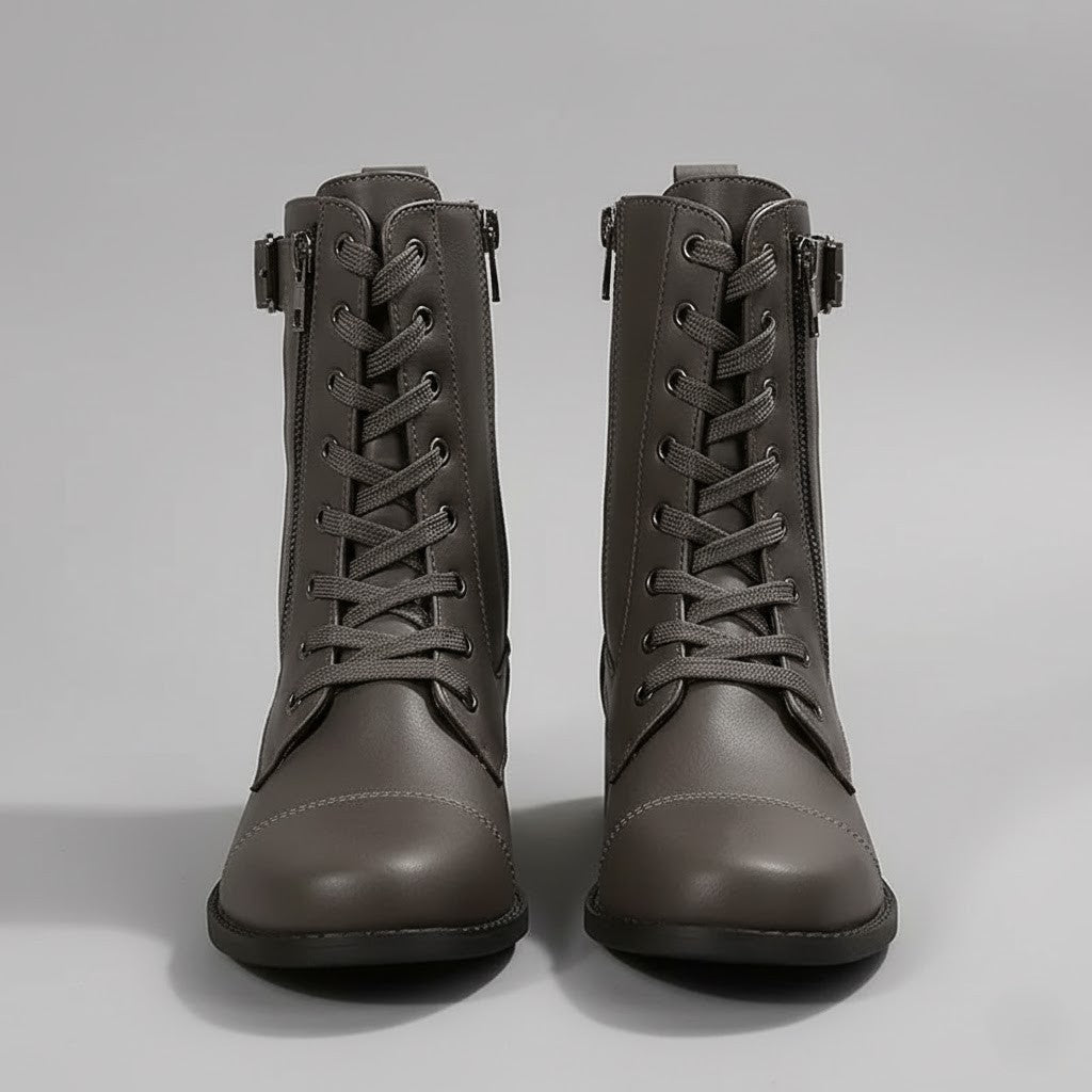 Faerelle | Women's Lace-Up Side Zip Ankle Boots