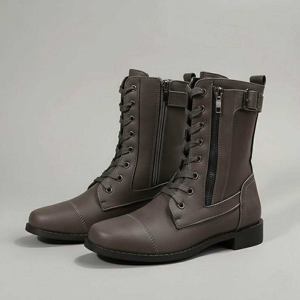 Faerelle | Women's Lace-Up Side Zip Ankle Boots