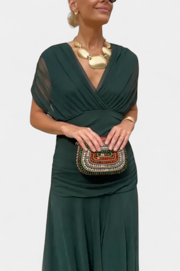 Calirae | Women's Floral V-Neck Midi Dress