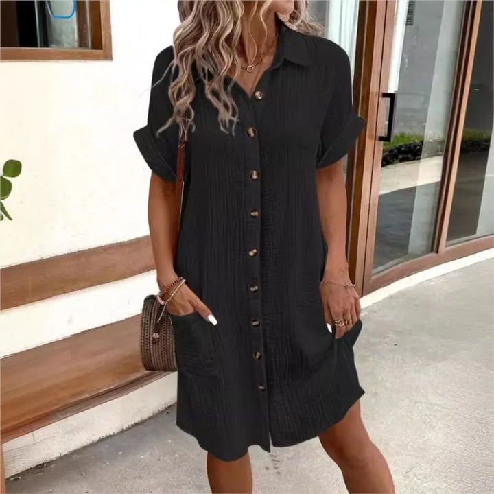 Ingrid | Women's Casual Button-Down Shirt Dress
