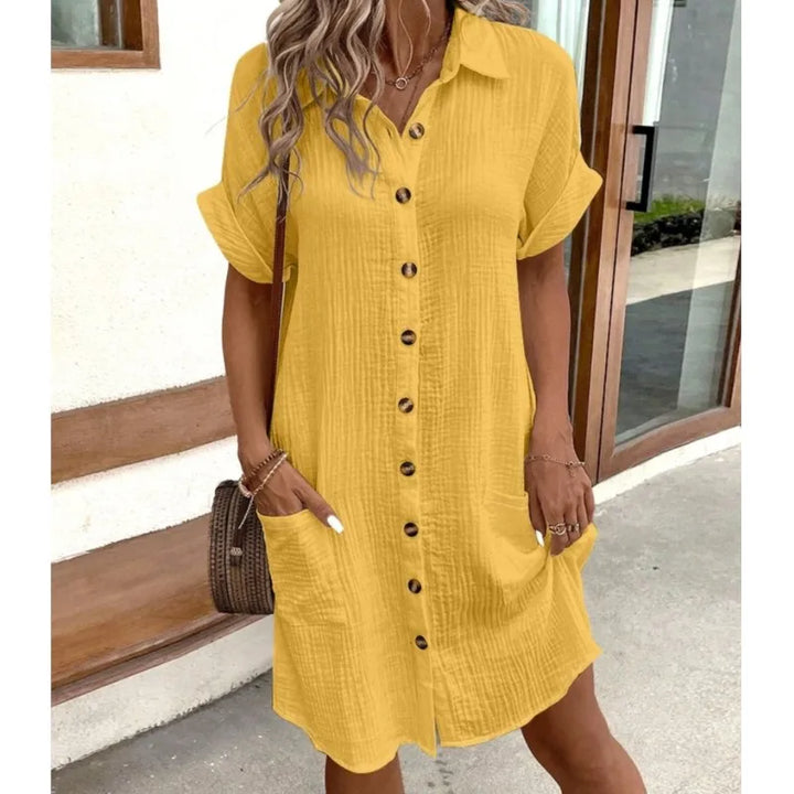 Ingrid | Women's Casual Button-Down Shirt Dress