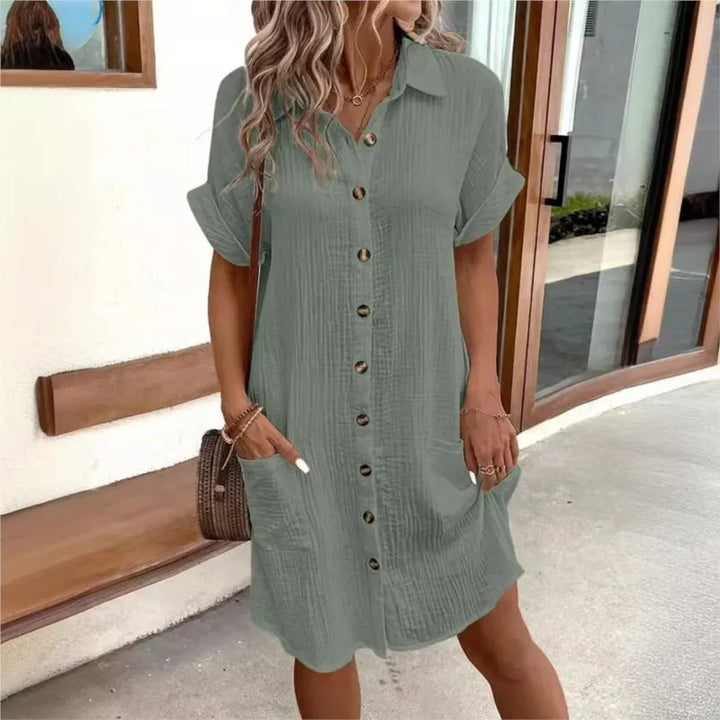 Ingrid | Women's Casual Button-Down Shirt Dress