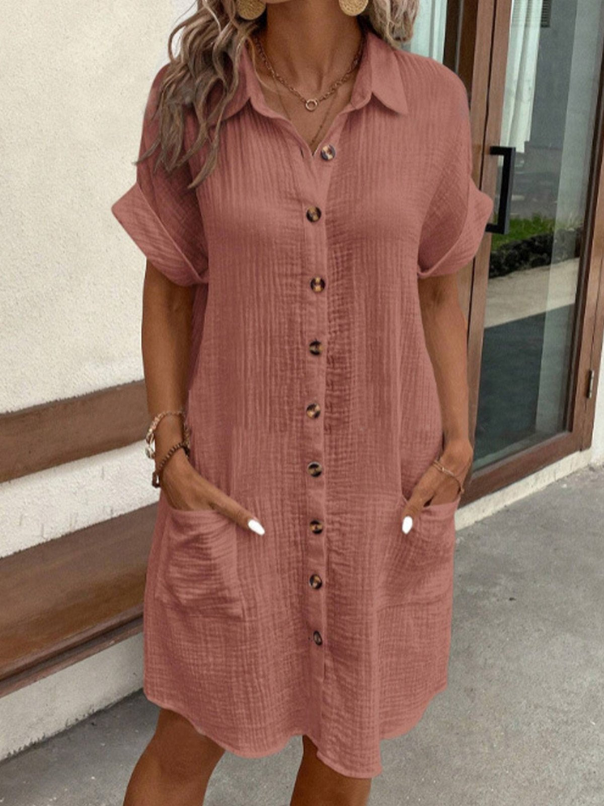 Ingrid | Women's Casual Button-Down Shirt Dress