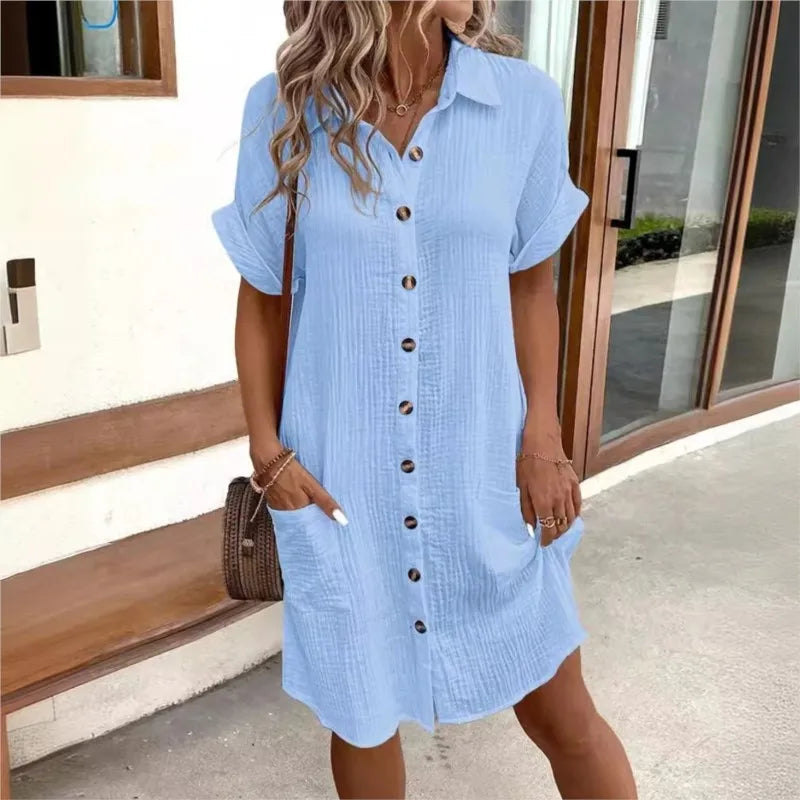 Ingrid | Women's Casual Button-Down Shirt Dress