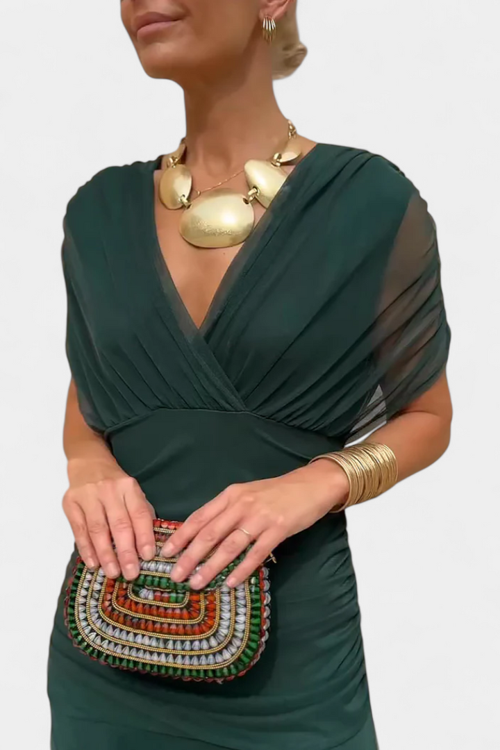 Calirae | Women's Floral V-Neck Midi Dress