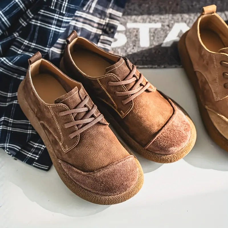 Lunethra | Women's Lace-Up Textured Casual Shoes