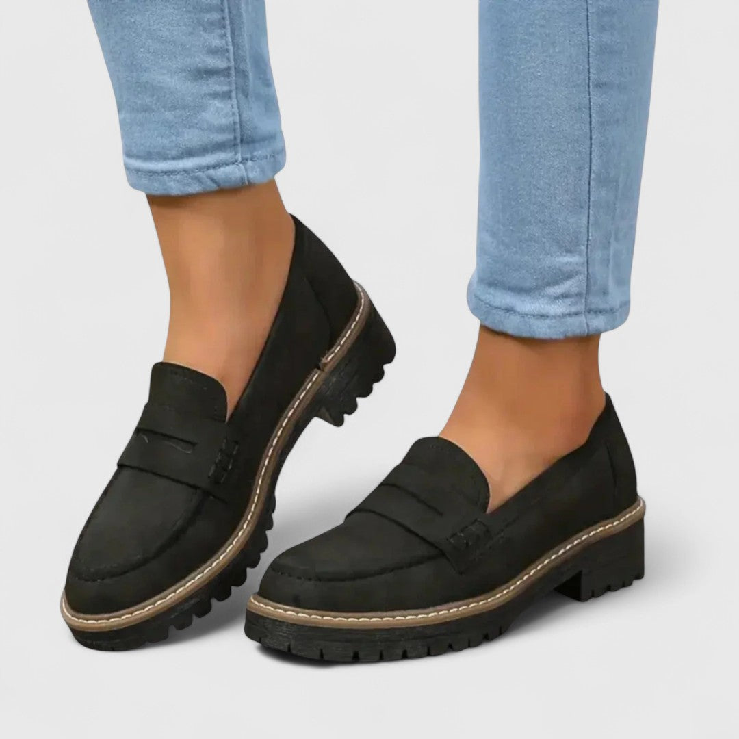 Fenira | Women's Chunky Platform Slip-On Loafers